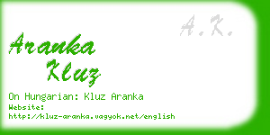aranka kluz business card